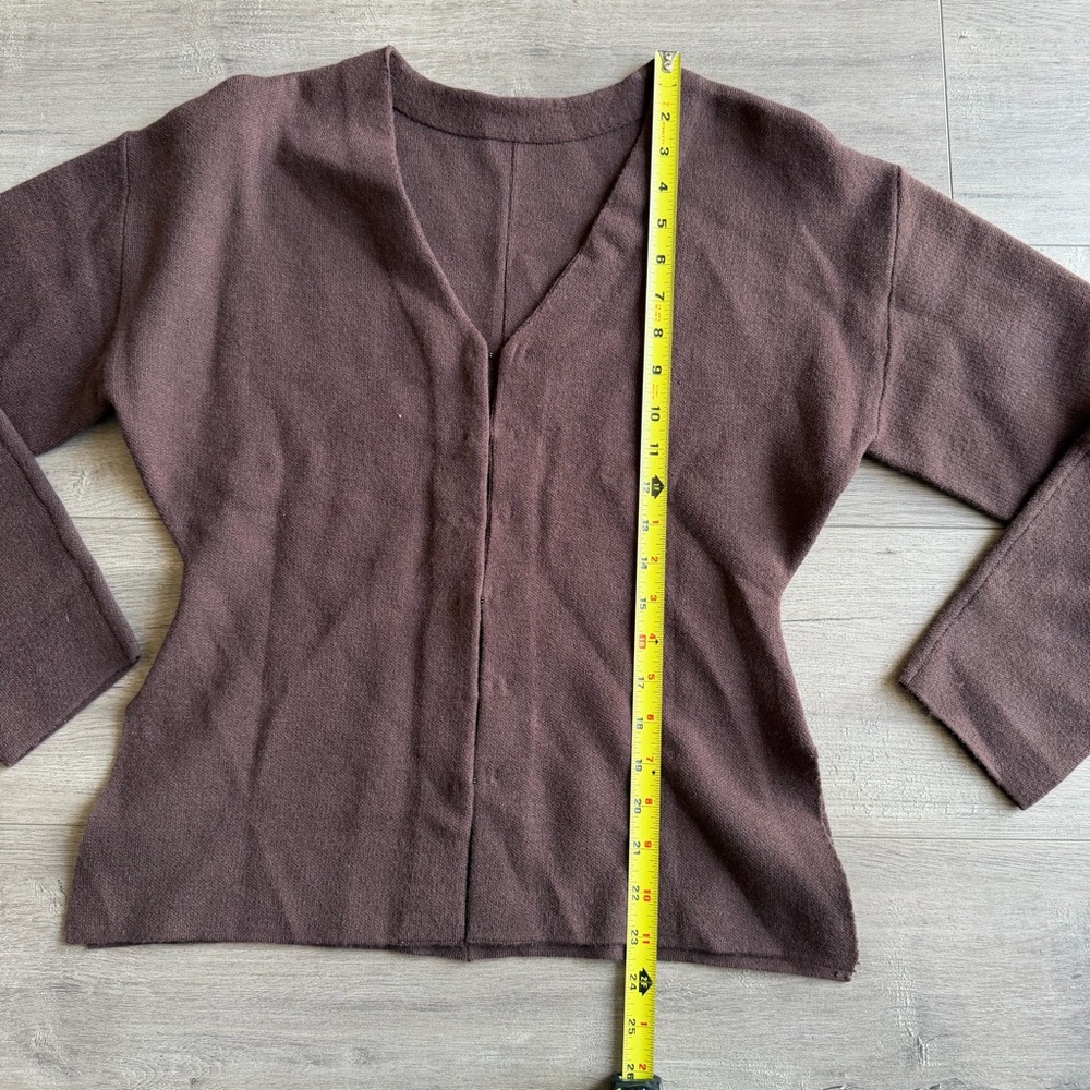 Brown V-Neck Cardigan - size medium - Picture 2 of 4